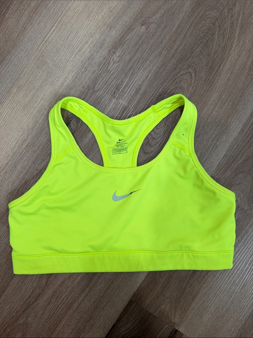 Nike Neon Yellow Sports Bra Size Large